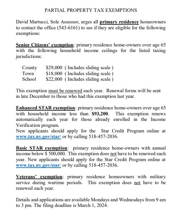 Partial Property Tax Exemptions